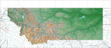 USA State Relief and Vector Map Package of Montana - Photoshop JPEG and Illustrator EPS