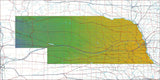 USA State Relief and Vector Map Package of Nebraska - Photoshop JPEG and Illustrator EPS
