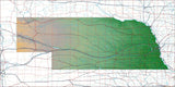 USA State Relief and Vector Map Package of Nebraska - Photoshop JPEG and Illustrator EPS