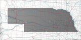 USA State Relief and Vector Map Package of Nebraska - Photoshop JPEG and Illustrator EPS