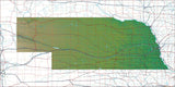 USA State Relief and Vector Map Package of Nebraska - Photoshop JPEG and Illustrator EPS