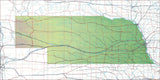 USA State Relief and Vector Map Package of Nebraska - Photoshop JPEG and Illustrator EPS