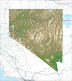 USA State Relief and Vector Map Package of Nevada - Photoshop JPEG and Illustrator EPS