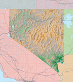 USA State Relief and Vector Map Package of Nevada - Photoshop JPEG and Illustrator EPS