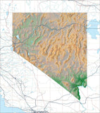 USA State Relief and Vector Map Package of Nevada - Photoshop JPEG and Illustrator EPS