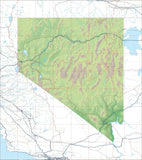 USA State Relief and Vector Map Package of Nevada - Photoshop JPEG and Illustrator EPS
