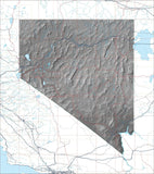 USA State Relief and Vector Map Package of Nevada - Photoshop JPEG and Illustrator EPS