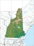 USA State Relief and Vector Map Package of New Hampshire - Photoshop JPEG and Illustrator EPS