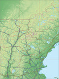 USA State Relief and Vector Map Package of New Hampshire - Photoshop JPEG and Illustrator EPS