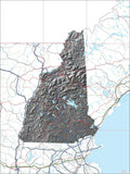 USA State Relief and Vector Map Package of New Hampshire - Photoshop JPEG and Illustrator EPS