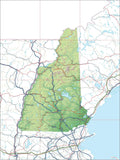 USA State Relief and Vector Map Package of New Hampshire - Photoshop JPEG and Illustrator EPS