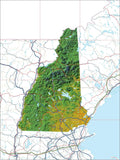 USA State Relief and Vector Map Package of New Hampshire - Photoshop JPEG and Illustrator EPS