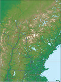 USA State Relief and Vector Map Package of New Hampshire - Photoshop JPEG and Illustrator EPS