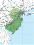 USA State Relief and Vector Map Package of New Jersey - Photoshop JPEG and Illustrator EPS