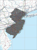 USA State Relief and Vector Map Package of New Jersey - Photoshop JPEG and Illustrator EPS