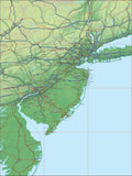 USA State Relief and Vector Map Package of New Jersey - Photoshop JPEG and Illustrator EPS