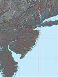 USA State Relief and Vector Map Package of New Jersey - Photoshop JPEG and Illustrator EPS