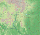 USA State Relief and Vector Map Package of New Mexico - Photoshop JPEG and Illustrator EPS