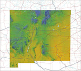 USA State Relief and Vector Map Package of New Mexico - Photoshop JPEG and Illustrator EPS