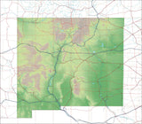 USA State Relief and Vector Map Package of New Mexico - Photoshop JPEG and Illustrator EPS