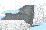 USA State Relief and Vector Map Package of New York - Photoshop JPEG and Illustrator EPS