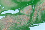 USA State Relief and Vector Map Package of New York - Photoshop JPEG and Illustrator EPS