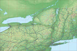 USA State Relief and Vector Map Package of New York - Photoshop JPEG and Illustrator EPS