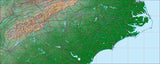 USA State Relief and Vector Map Package of North Carolina - Photoshop JPEG and Illustrator EPS
