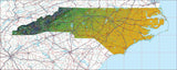 USA State Relief and Vector Map Package of North Carolina - Photoshop JPEG and Illustrator EPS