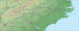 USA State Relief and Vector Map Package of North Carolina - Photoshop JPEG and Illustrator EPS