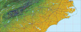 USA State Relief and Vector Map Package of North Carolina - Photoshop JPEG and Illustrator EPS