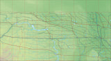 USA State Relief and Vector Map Package of North Dakota - Photoshop JPEG and Illustrator EPS