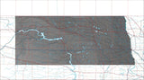 USA State Relief and Vector Map Package of North Dakota - Photoshop JPEG and Illustrator EPS