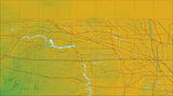 USA State Relief and Vector Map Package of North Dakota - Photoshop JPEG and Illustrator EPS