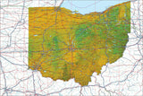 USA State Relief and Vector Map Package of Ohio - Photoshop JPEG and Illustrator EPS