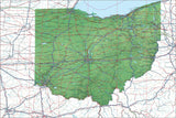 USA State Relief and Vector Map Package of Ohio - Photoshop JPEG and Illustrator EPS