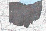USA State Relief and Vector Map Package of Ohio - Photoshop JPEG and Illustrator EPS