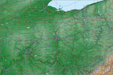 USA State Relief and Vector Map Package of Ohio - Photoshop JPEG and Illustrator EPS