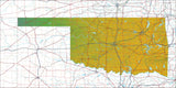USA State Relief and Vector Map Package of Oklahoma - Photoshop JPEG and Illustrator EPS