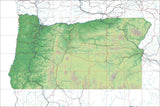 USA State Relief and Vector Map Package of Oregon - Photoshop JPEG and Illustrator EPS