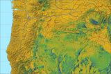 USA State Relief and Vector Map Package of Oregon - Photoshop JPEG and Illustrator EPS