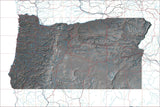 USA State Relief and Vector Map Package of Oregon - Photoshop JPEG and Illustrator EPS