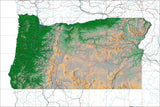 USA State Relief and Vector Map Package of Oregon - Photoshop JPEG and Illustrator EPS