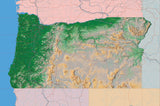 USA State Relief and Vector Map Package of Oregon - Photoshop JPEG and Illustrator EPS