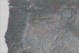 USA State Relief and Vector Map Package of Oregon - Photoshop JPEG and Illustrator EPS