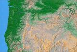 USA State Relief and Vector Map Package of Oregon - Photoshop JPEG and Illustrator EPS