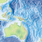 Mountain High Map # 602 pacific ocean high contrast relief featuring land vegetation