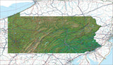 USA State Relief and Vector Map Package of Pennsylvania - Photoshop JPEG and Illustrator EPS