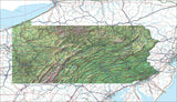 USA State Relief and Vector Map Package of Pennsylvania - Photoshop JPEG and Illustrator EPS