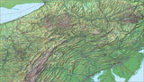 USA State Relief and Vector Map Package of Pennsylvania - Photoshop JPEG and Illustrator EPS
